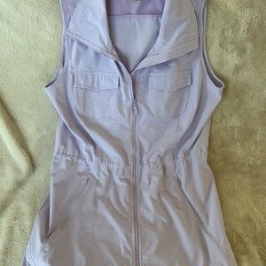 Duluth Trading Co. Sun Sol Sun Protection Lavender Double Zip-Up Tunic